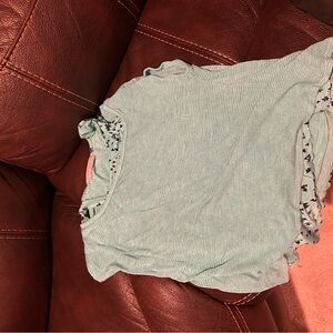 Olivia Moon Aqua Patterned Blouse